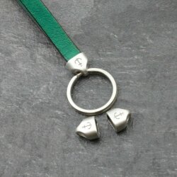 10 Endkappe mit Gravur Anker  für Schlüsselanhänger, Kette, Armband 13 x13 mm (Ø 10x5 mm)