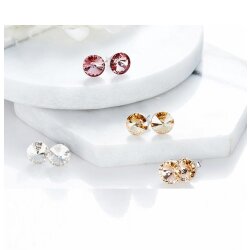 10 mm Rivoli Swarovski Crystals Stud Earrings Genuine Crystal Stud Earrings