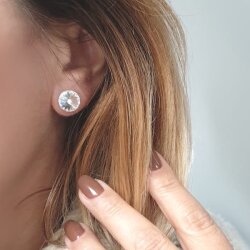 10 mm Rivoli Ohrstecker mit Swarovski Kristallen