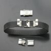 Edelstahl Verschluss 25x15 mm (Ø 12x3 mm) - 1 Stück Armband Verschluss für 12 mm Lederarmbänder