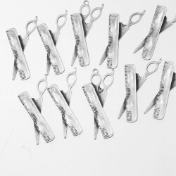 10 Antique Silver Hairdresser Charms