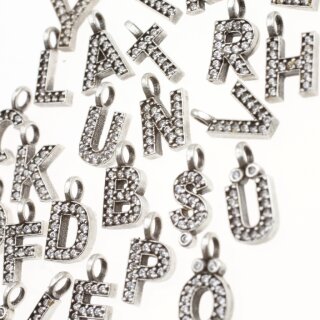 crystal letter charms