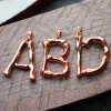 1 Bones, Bamboo Letter Pendant, Rosegold