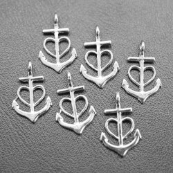 20 Rhodium Plated Faith Love hope Anchor Charms Pendant