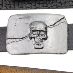 Gürtelschnalle Totenkopf Gunmetal