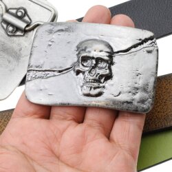 Gunmetal Belt Buckle Skull, Deaths head