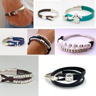 Leather bracelet sale clasps and closures