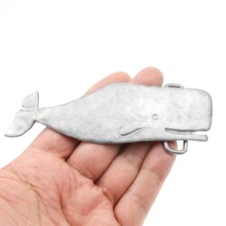 Belt Buckle Whale, Vintage Grey