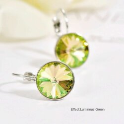 10 mm Rivoli Earrings with Swarovski Crystals. Handmade in Germany