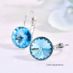 10 mm Rivoli Earrings with Swarovski Crystals. Handmade in Germany