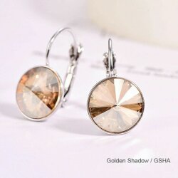 10 mm Rivoli Earrings with Swarovski Crystals. Handmade in Germany