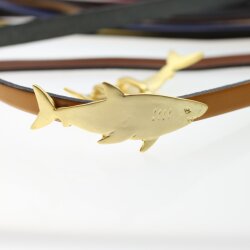 1 Shark Slider Bracelet Finding, Connector for Leather Bracelet, matte gold