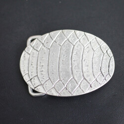 Crocodile Skin Effect Belt Buckle, antique silver