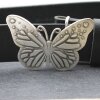 Belt Buckle Butterfly with ornaments, 8,0x5,5 cm, Antique Silver