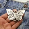 Belt Buckle Butterfly with ornaments, 8,0x5,5 cm, Antique Silver