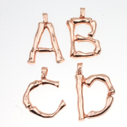 1 Bones, Bamboo Letter Pendant, Rosegold H