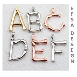 1 Bones, Bamboo Letter Pendant, Rosegold Y