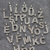 Süße Buchstaben Anhänger Charms mit Kristallen, Altsilber B