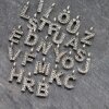 Letter Charms, Initial Alphabet Letter Pendant, Cz Letter Charms, Antique Silver Y