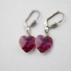 Silver Night Glam Heart Earrings with 10 mm Swarovski Crystals, handmade